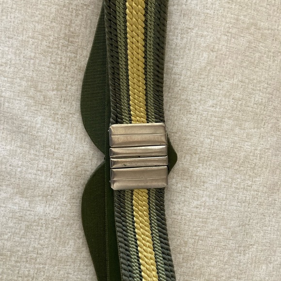 Corded & Silver Heart Belt. dk green, pale yellow, Medium-Small main image 9